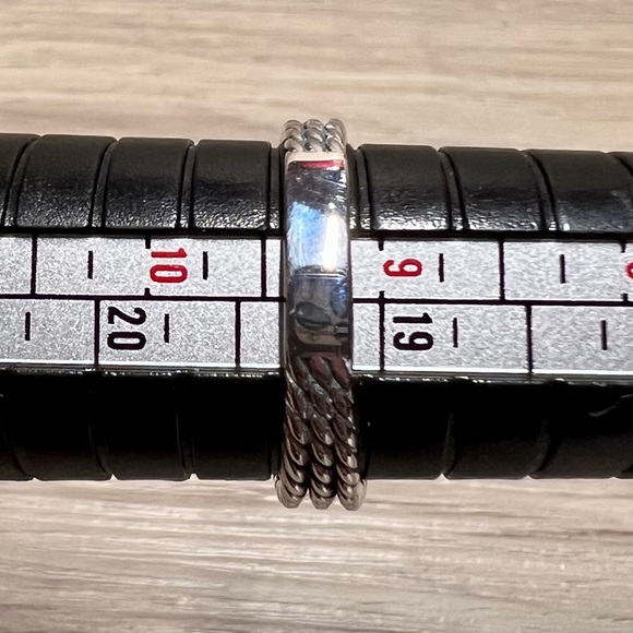 David Yurman Sterling Silver Petite Wheaton 10x8mm Pink Tourmaline/Diamond Ring - Picture 8 of 8